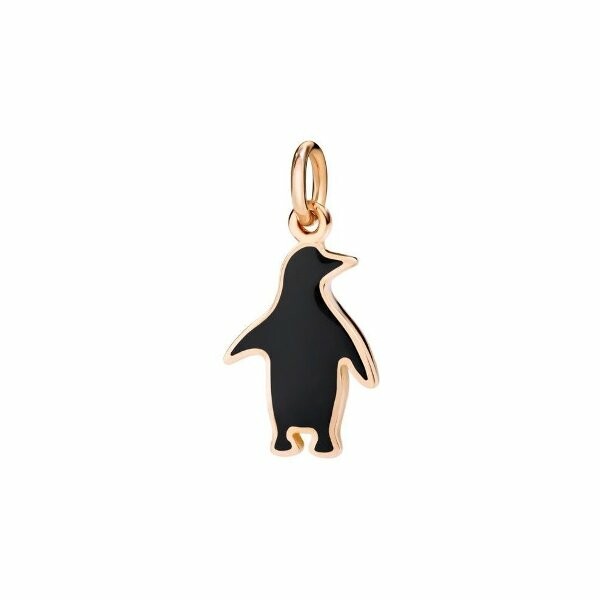 DoDo Penguin pendant, rose gold and enamel