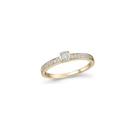 Solitaire en or jaune et diamants 0.10ct