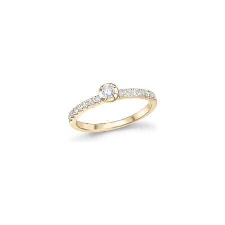 Solitaire en or jaune et diamants 0.20ct