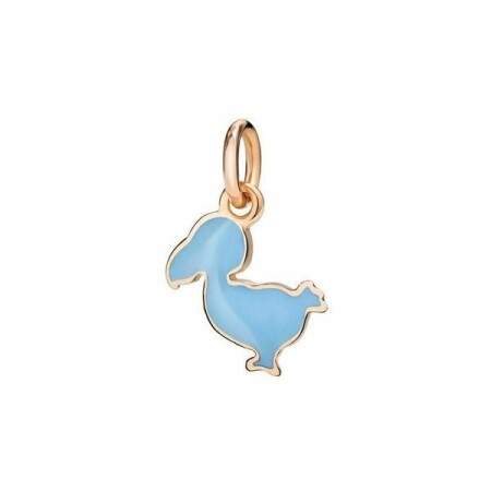 Pendentif DoDo Junior en Or rose et émail bleu ciel