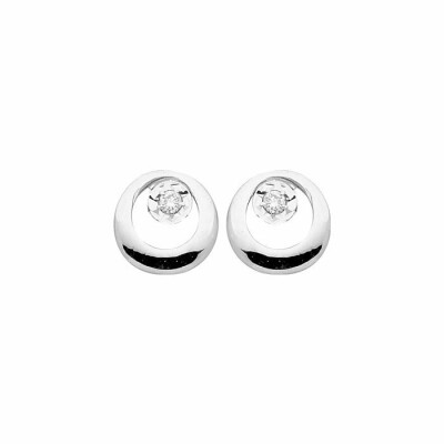 Boucles d'oreilles en or blanc et diamants