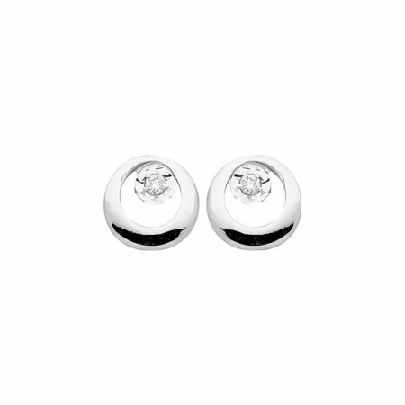 Boucles d'oreilles en or blanc et diamants