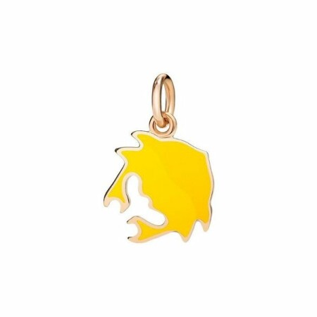 Pendentif DoDo Crabe en Or rose et émail jaune soleil