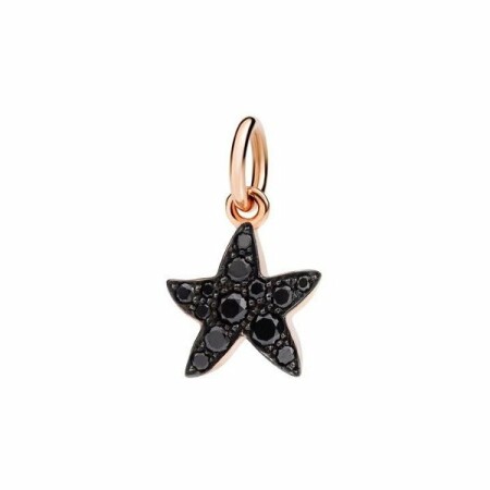 Pendentif DoDo Etoile de mer en Or rose et Diamant noir