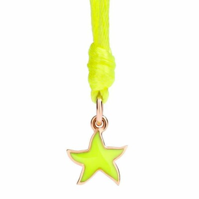 DoDo Starfish pendant, rose gold and fluorescent yellow enamel