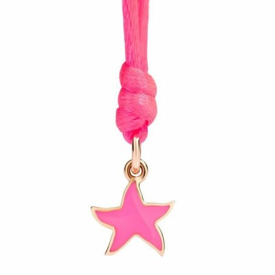 Pendentif DoDo Etoile de mer en Or rose et émail rose fluo