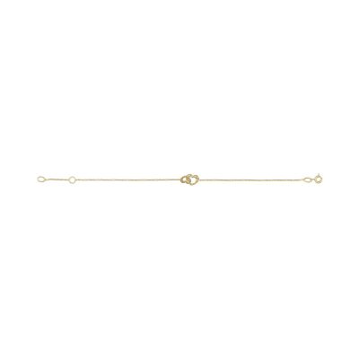 Bracelet coeur en or jaune, 18cm