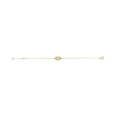 Bracelet finition lapidée en or jaune, 18cm
