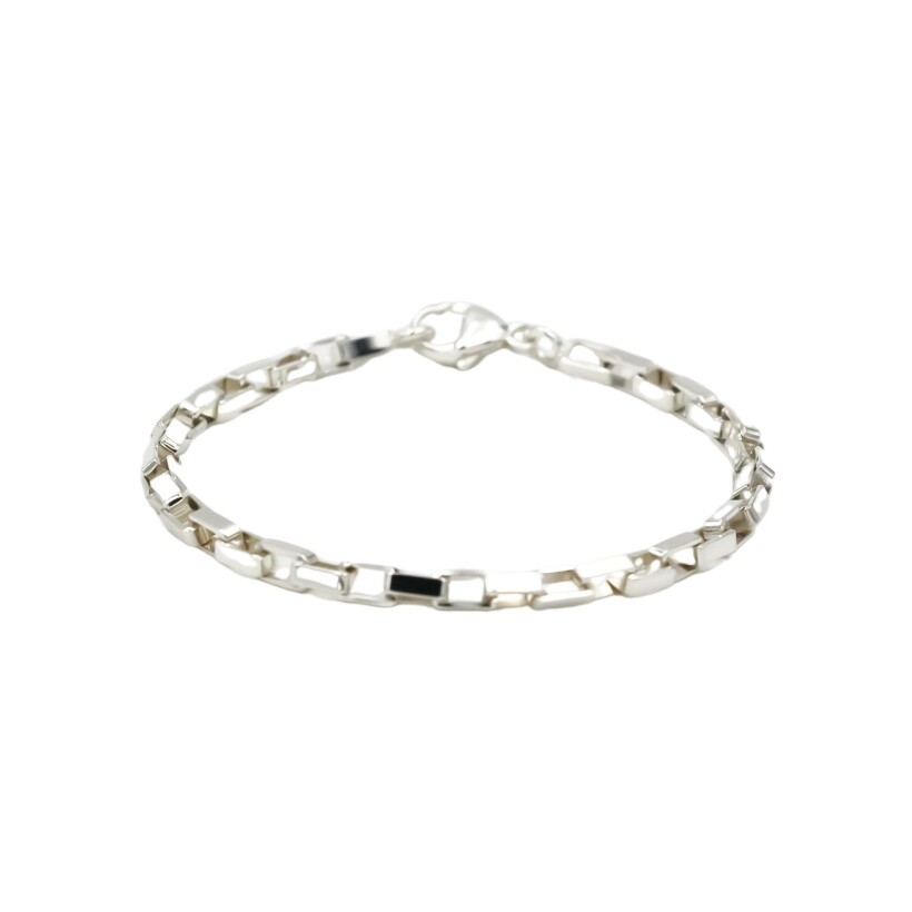 Bracelet maille Forçat carrée allongée en argent