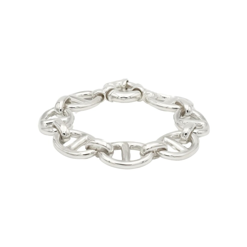 Bracelet mailles alternées en argent