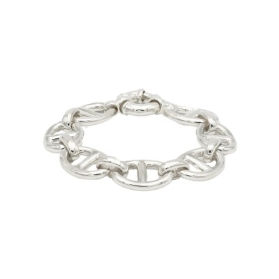 Bracelet mailles alternées en argent