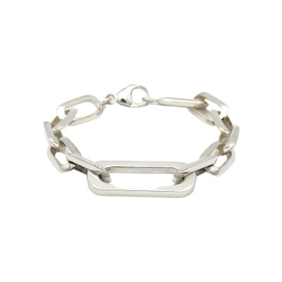 Bracelet maille Forçat biseautée en argent