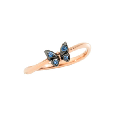 Bague DoDo Papillon en or rose et saphirs