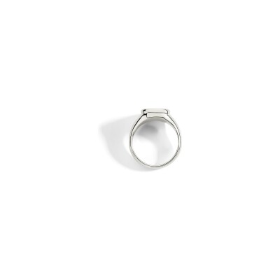 Bague Dodo Essentials chevalière en argent, coton et diamant