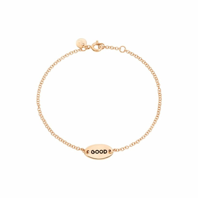 Bracelet Dodo Good/Bad en or rose, 16cm