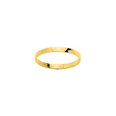 Alliance demi jonc bombée en or jaune, 2mm