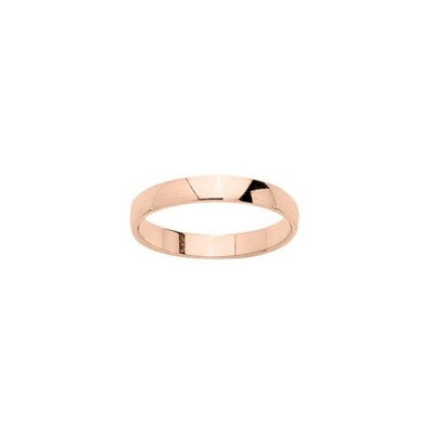 Alliance demi jonc bombée en or rose, 3mm