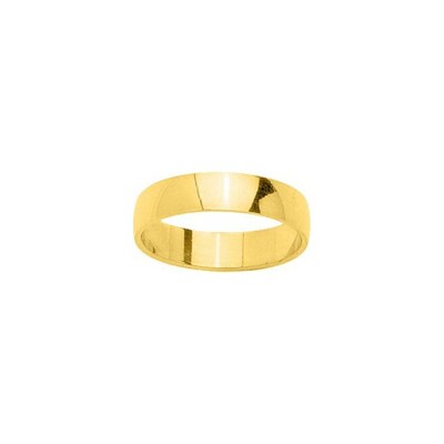 Alliance demi jonc bombée en or jaune, 4.5mm