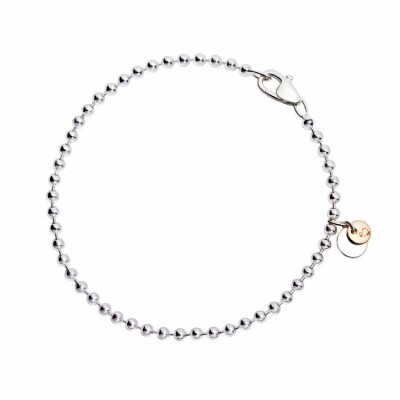 Bracelet boules DoDo en Argent et or rose longueur 18cm