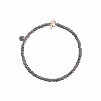 Bracelet DoDo avec mini grains en or rose, acier et titane