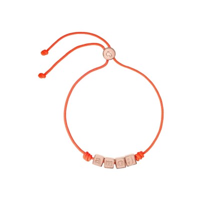 Bracelet sur cordon Dodo Amo en argent doré rose