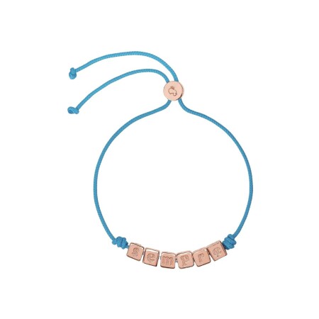 Bracelet sur cordon Dodo Sempre en argent doré rose