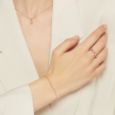 Bracelet Dodo Bollicine en or rose et diamant