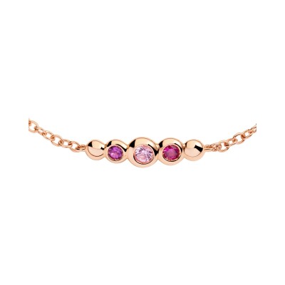 Bracelet Dodo Bollicine en or rose, améthyste, saphir rose et rubis