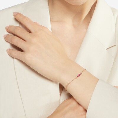 Bracelet Dodo Bollicine en or rose, améthyste, saphir rose et rubis