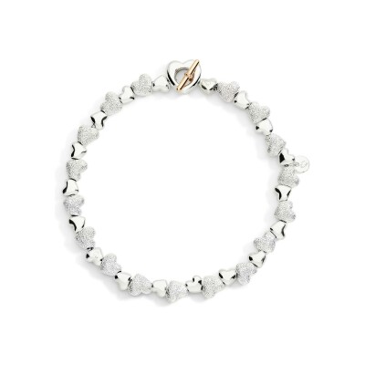Bracelet cœur Dodo en argent et or rose
