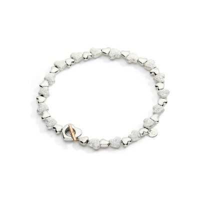 Bracelet cœur Dodo en argent et or rose