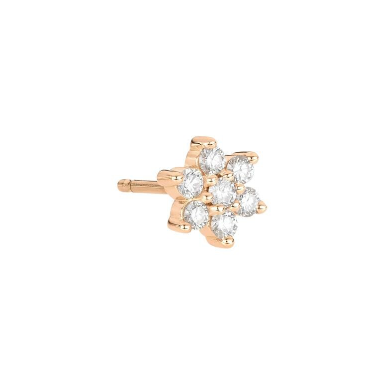 GINETTE NY STAR single earring, rose gold and diamonds
