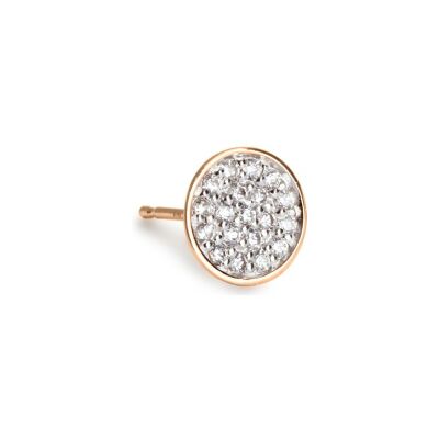 Ginette NY ELLIPSES & SEQUINS single earring, rose gold and diamonds