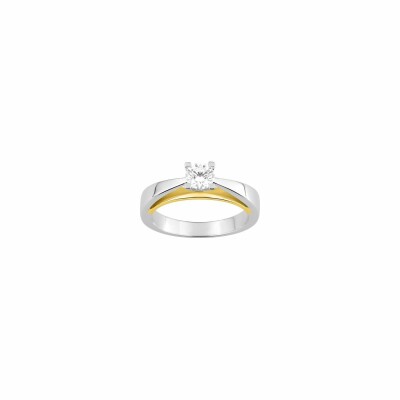 Bague en or blanc, or jaune et diamants