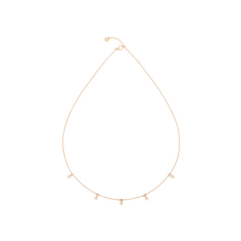 DoDo Essentials necklace, rose gold and diamonds, 42cm