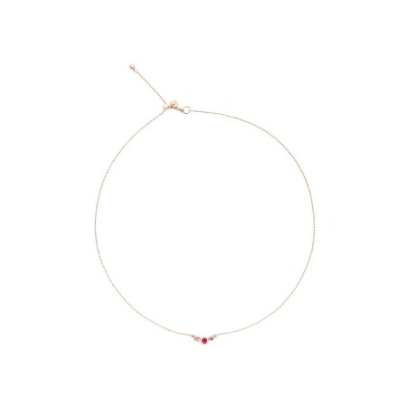 Collier Dodo Bollicine en or rose, saphir rose, rubis et améthyste