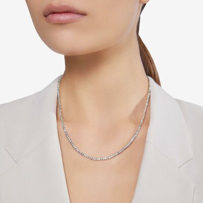 Collier DoDo Mini Granelli en argent, acier et or rose