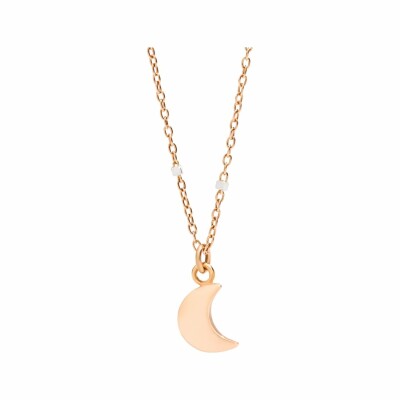 Collier DoDo Lune en or rose, or blanc et rhodium