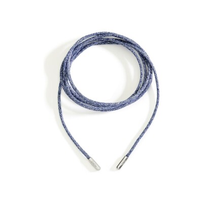 Cordon Dodo fin bleu clair en argent et polyester