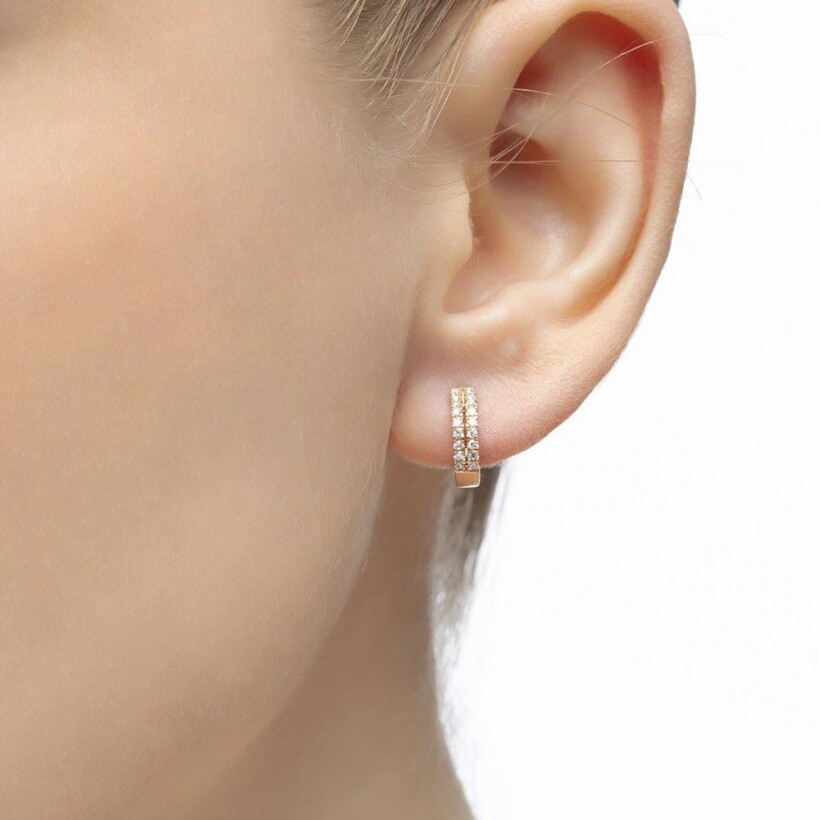 Boucles d'oreilles Djula Graphique en or blanc et diamant