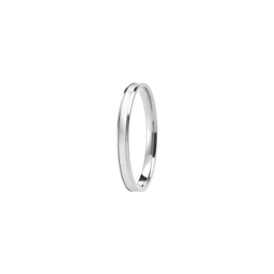 Alliance en or blanc et platine, 2.5mm