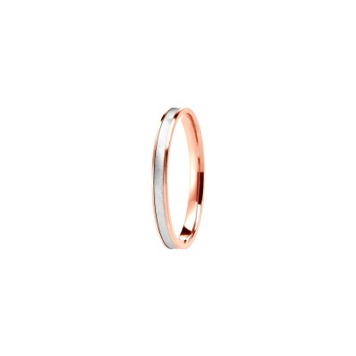 Alliance en or rose et platine, 2.5mm