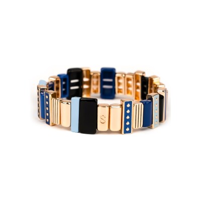Bracelet Simone à Bordeaux Design Azur en métal doré émaillé