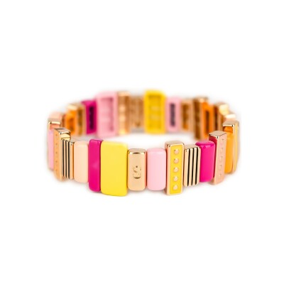 Bracelet Simone à Bordeaux Design Coup De Foudre en métal doré émaillé