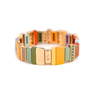 Bracelet Simone à Bordeaux Design Marché aux Fleurs en métal doré émaillé