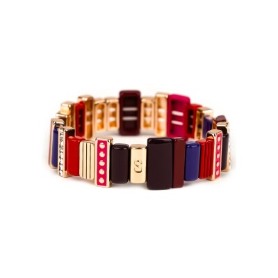 Bracelet Simone à Bordeaux Design Triomphe en métal doré émaillé