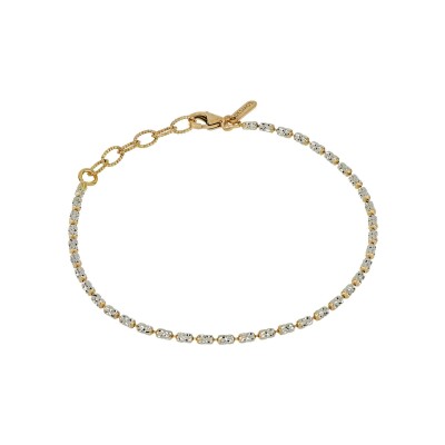 Bracelet Desmos Station en argent et argent doré, 16.5 cm