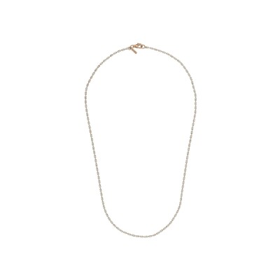 Collier Desmos Station en argent et argent doré rose, 46 cm