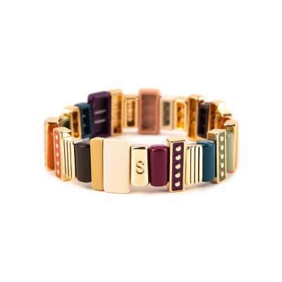 Bracelet Simone à Bordeaux Design Canopée en métal doré émaillé