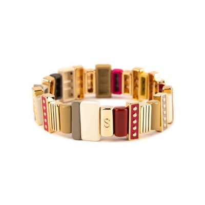 Bracelet Simone à Bordeaux Design Cocon en métal doré émaillé